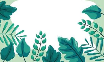nature background with tropical leaf border vector