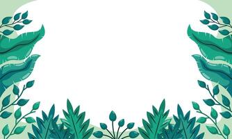 nature background with tropical leaf border vector