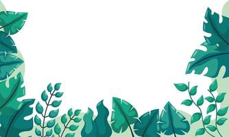 nature background with tropical leaf border vector