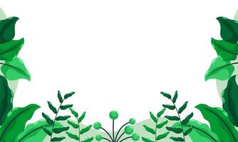 nature background with tropical leaf border vector