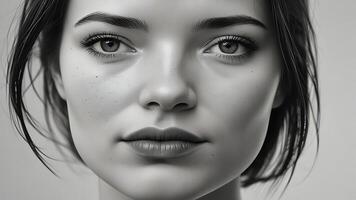 Black and white portrait. Surreal. photo