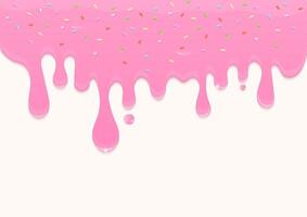 Strawberry sauce with colored sprinkles background vector