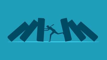 a man is running through a mountain of letters vector