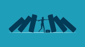 a man is standing in front of a large letter m vector