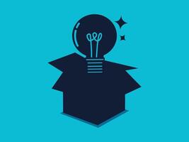 an illustration of a light bulb inside a box vector