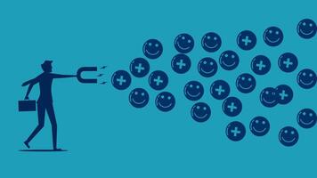 a man is holding a key to a smiley face vector