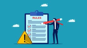businessman with pen and check list with rules vector