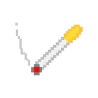 a pixelated image of a cigarette with a red tip vector
