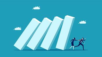 business people running to the top of a large block of ice vector