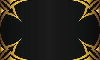 luxury black background with abstract golden geometric shape vector