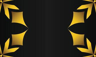luxury black background with abstract golden geometric shape vector