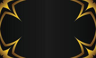 luxury black background with abstract golden geometric shape vector