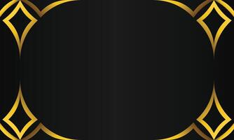 luxury black background with abstract golden geometric shape vector