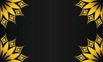 luxury black background with abstract golden geometric shape vector
