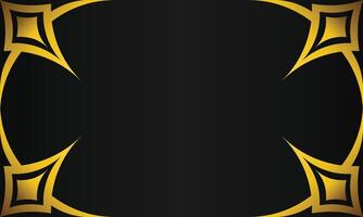 luxury black background with abstract golden geometric shape vector