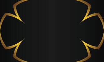 luxury black background with abstract golden geometric shape vector