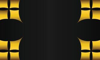 luxury black background with abstract golden geometric shape vector