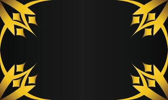 luxury black background with abstract golden geometric shape vector