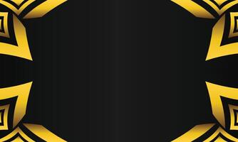 luxury black background with abstract golden geometric shape vector