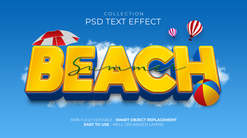 Hello summer custom text effect psd