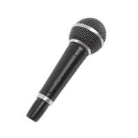 Black microphone isolated on a transparent background png