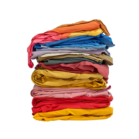 Stack of colorful clothes isolated on a transparent background png
