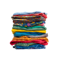 Stack of colorful clothes isolated on a transparent background png