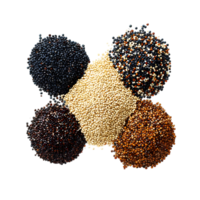 Assorted quinoa seeds isolated on a transparent background png