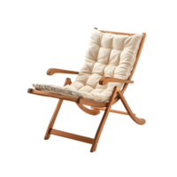Wooden chair with cushion isolated on a transparent background png