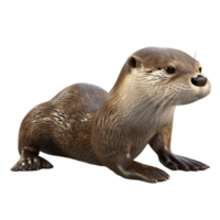 otter lying on transparent background Genereted AI png