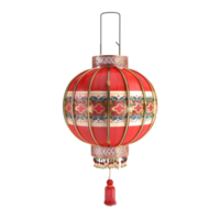A red chinese lantern hanging on a white background Genereted AI png