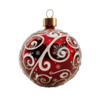 Genereted AIShiny Red Ball Decoration Bright Ornament Festive Sphere Isolated With Transparent Background png