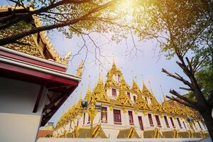 Beautiful sky and Wat Ratchanatdaram Temple photo