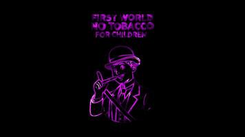 Glowing looping world no tobacco Day historical poster for the first World No Tobacco Day . neon frame effect, black background. video