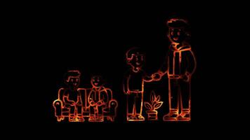 Glowing looping world no tobacco Day smoking support options. neon frame effect, black background. video