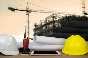 control concept. The construction of a large building. photo