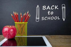 Concept back to school to get an education. photo