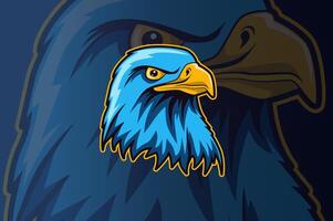 eagle head e sports team logo template vector