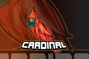 bird cardinal e sport and sport mascot logo design in modern illustration concept for team badge, emblem and thirst printing vector