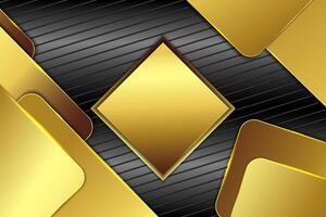 Modern background rectangle shape with gold and black color vector