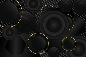 Black background ellipse shape with gold and black color vector