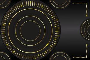 Abstract background ellipse shape with gold  and black color vector