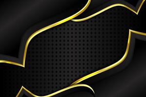 Abstract fluid background with gold and black color vector