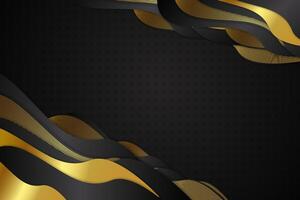 Abstract fluid background with black and gold color vector