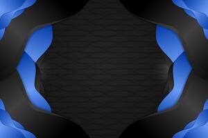 Abstract fluid background with black and blue color vector