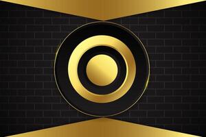Abstract background ellipse with black and gold color vector