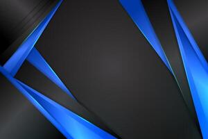 Abstract background triangle shape with black and blue color vector