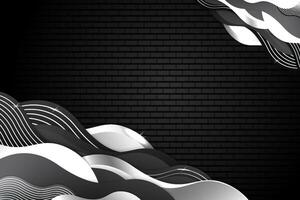 Abstract fluid background with black and white color vector