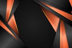 Abstract background triangle shape with black and bronze color vector