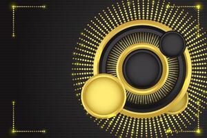Abstract background ellipse shape with black and gold color vector